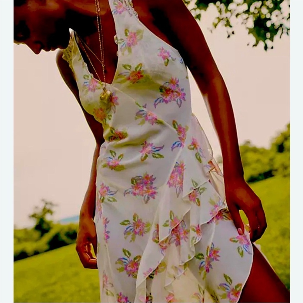 Free People stop and stare floral maxi sheer dress size xs nwot - Picture 2 of 10